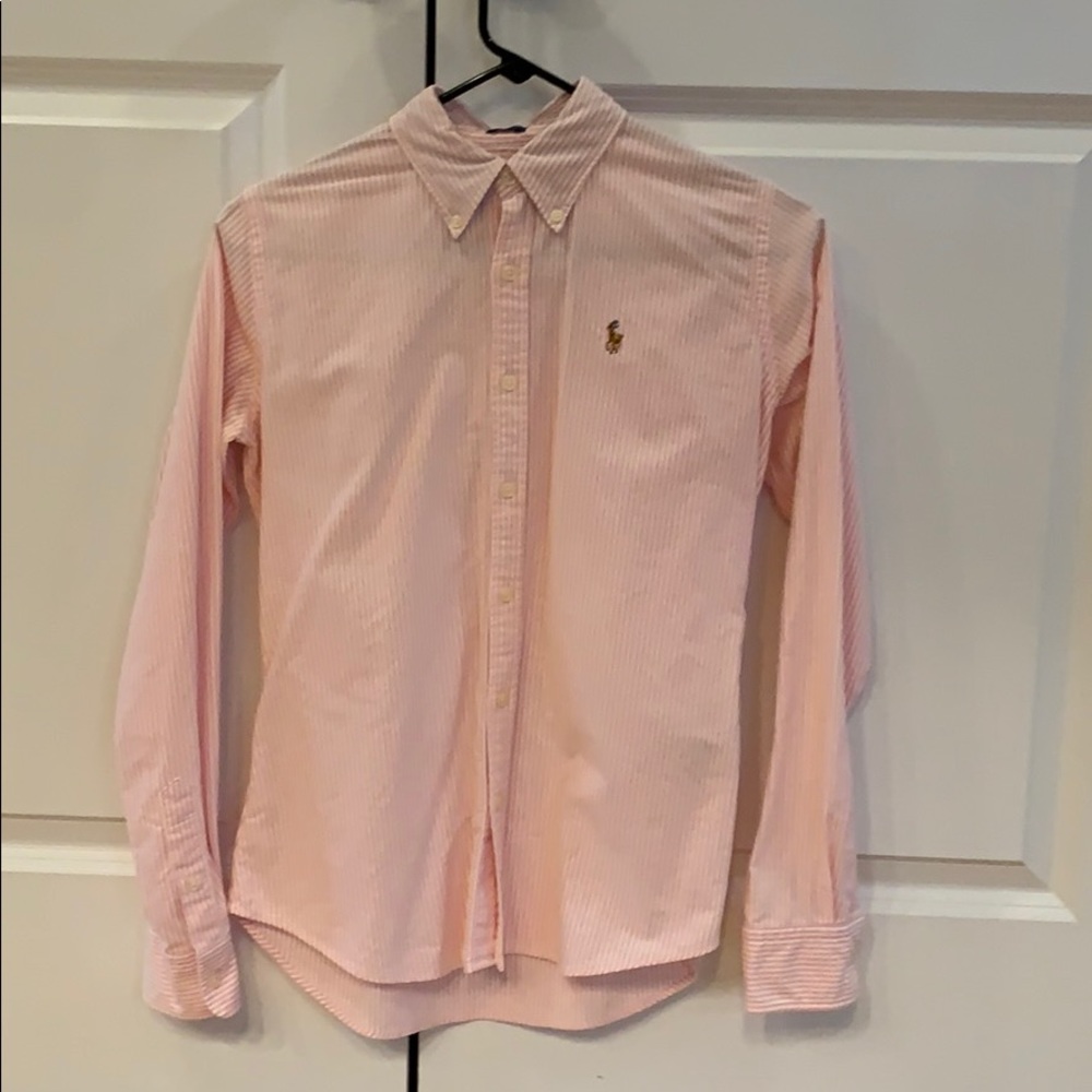 Ralph Lauren pink striped button down